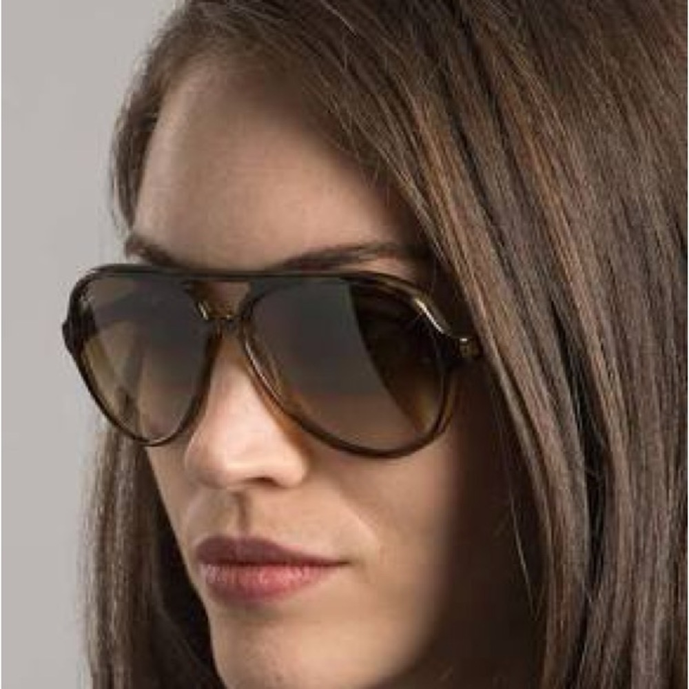 Ray-Ban Brown Aviator Sunglasses with Double Bridge